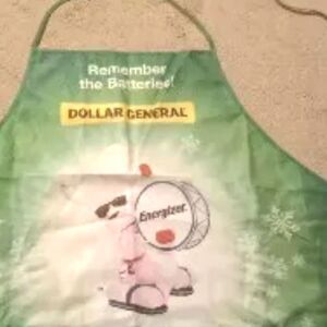 Dollar General Bib Christmas Apron, Energizer Bunny!